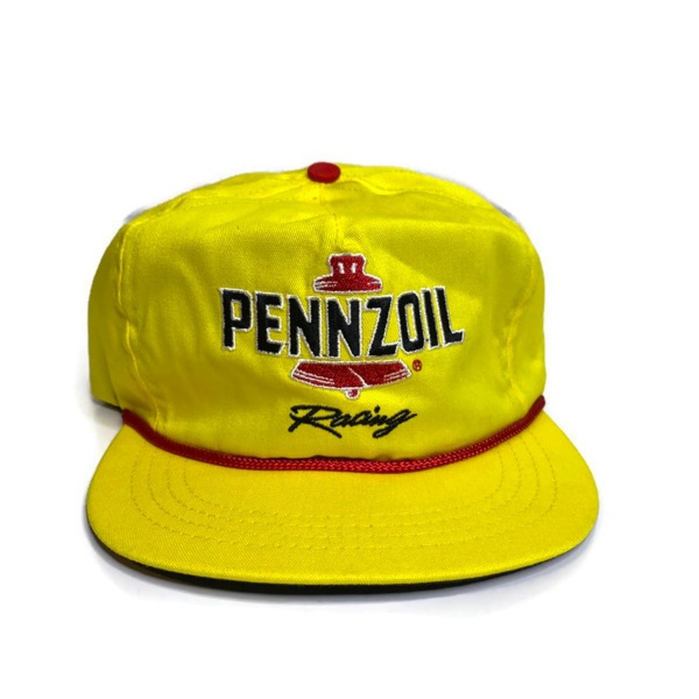 VTG Pennzoil Racing Leather Strapback Hat‎ Yellow